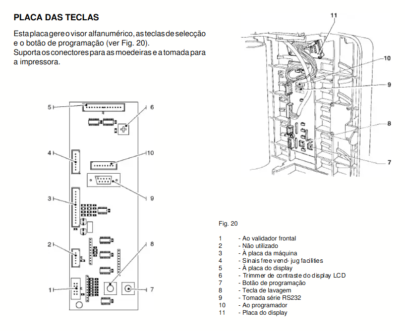 Esquema da Placa das Teclas da Necta Colibri